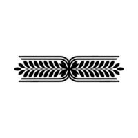 Elegant Black Leaf Border on Gradient Background - Illustration. vector