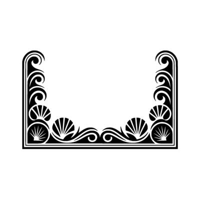 Elegant Art Deco Border Frame in Black and White.