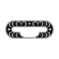 Celestial Frame Elegant Black White Decorative. vector