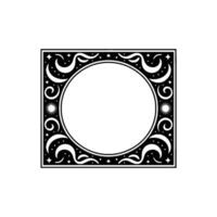 Celestial Frame , Decorative Black and White Element, Circle. vector