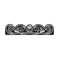Decorative Sea-Inspired Border Element, Minimalist Black White. vector