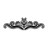 Ornamental Border Black and White Nature-Inspired. vector