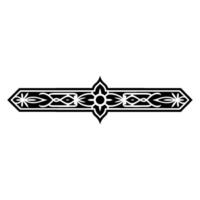 Decorative Black Ornamental Border Element on White Background. vector