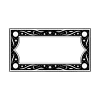 Decorative Vintage Label or Frame with Stars Crescent Moons. vector