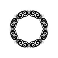 Elegant Black Gold Circular Frame Ornament on White Background. vector