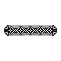 Geometric Border Minimalist Black and White Ornament. vector