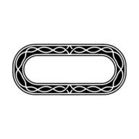 Elegant Decorative Oval Frame Black and White. vector