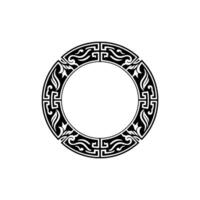 Ornate Black White Circular Pattern with Minimalist , Isolated on White. vector