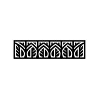 Minimalist Black Leaf Border , Decorative Geometric Element vector