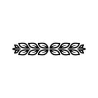 Minimalist Black Leaf Motif on White, Decorative Border vector