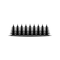 Minimalist Black, Forest Silhouette on White Background vector