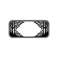 Elegant Forest Frame Illustration, Monochrome for Labels Branding vector