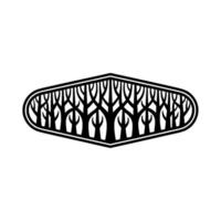 Minimalist Forest Silhouette Emblem in Geometric Frame vector