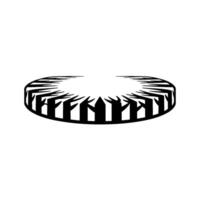 Abstract Black White Geometric Circular Pattern vector