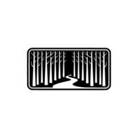 Minimalist Forest Path , Black White, Adventure vector
