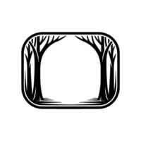 Black Forest Frame , Minimalist Nature Emblem, Element vector