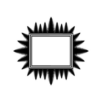 Minimalist Pine Tree Frame on White , Invitation, Element vector