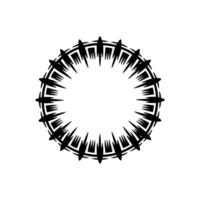 Black White Geometric Ornamental Circle on White Background vector