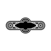 Art Deco Black and White Decorative Emblem on Light Background vector