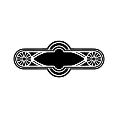 Art Deco Black and White Decorative Emblem on Light Background
