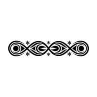 Abstract Eye Motif Border Ornament, Black White vector