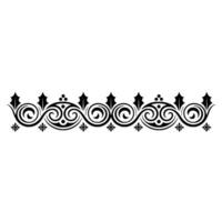 Black Floral Scroll Border, Elegant Element vector