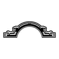 Vintage Door Handle - Arch with Decorative Elements vector