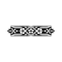 Elegant Floral Border in Black White on Light Gray Background vector