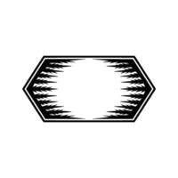 Geometric Black and White Pine Tree Frame, Minimalist vector