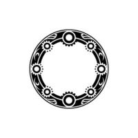 Steampunk Circular Ornament, Black and White, Geometric, Decorative vector