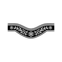 Minimalist Winter Border Element Snowflake Branch vector