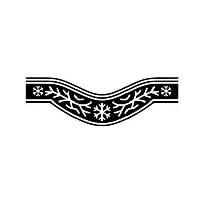 Minimalist Winter Border Element Snowflake Branch