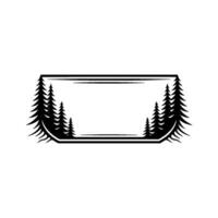 Minimalist Pine Tree Frame with Blank Space, Illustration vector