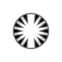 Circular Geometric Black Tree Pattern on White Background vector