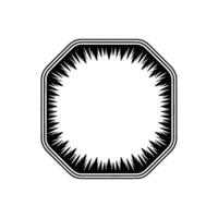 Geometric Black Frame with Spikes on Gray Background - Illustration vector