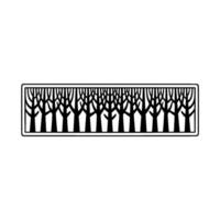 Minimalist Forest Silhouette in a Rectangular Frame vector
