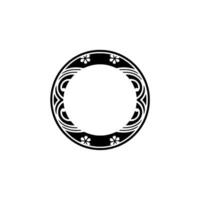 Japanese Crest Minimalist Sakura Wave Circle on White vector