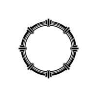 Minimalist Geometric Circular Element in Black and White vector