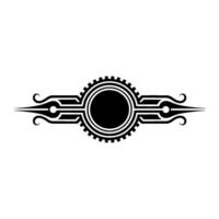 Abstract Black and White Emblem Element vector