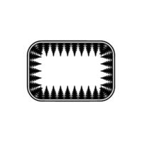 Forest Frame Black Pine Trees Border on White vector