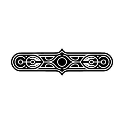 Black and White Geometric Border , Abstract Celtic Ornament