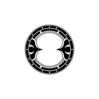 Intricate Geometric Circular Ornament, Minimalist Black and White vector