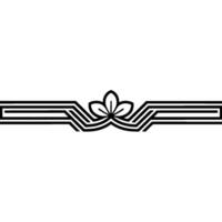 Geometric Floral Border Elegant Line Art Element on White vector