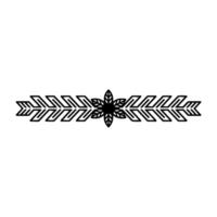 Geometric Christmas Border with Poinsettia Element vector