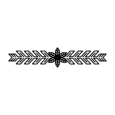 Geometric Christmas Border with Poinsettia Element