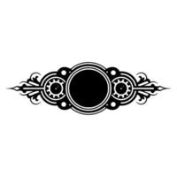 Steampunk Emblem Black and White Element vector