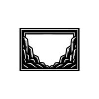 Mountain Frame Illustration, Geometric Style vector