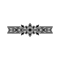 Elegant Black Border with Snowflake Motif vector