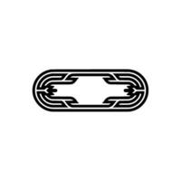 Geometric Abstract Ornament in Black on White, Minimalist vector