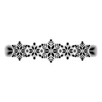 Black Snowflake Border on White - Winter Element vector